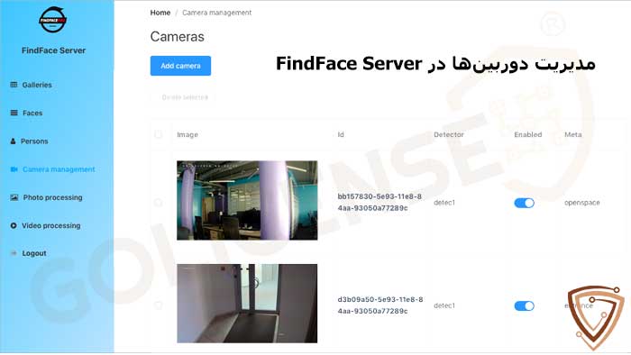 Camera Management در FindFace Server
